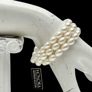 Honora Freshwater Pearl Stretch Bracelet 3 piece set NWT